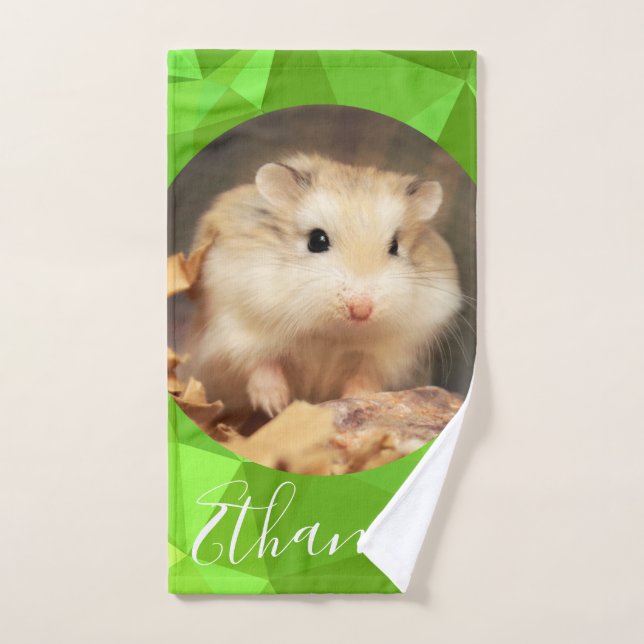 HammyVille - Niedlicher Robo Hamster - Kundenname Badhandtuch Set (Handtuch)