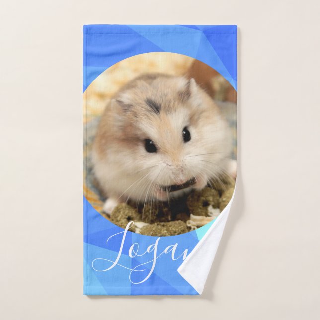 HammyVille - Niedlicher Robo Hamster - Kundenname Badhandtuch Set (Handtuch)