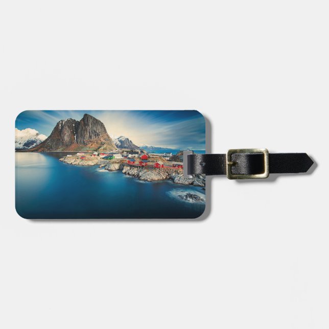 Hamnøy Norway stylized Magnet Gepäckanhänger (Vorderseite horizontal)