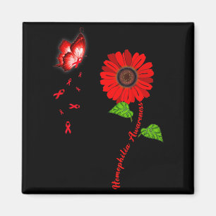 Hämophilie-Bewusstsein rotes Schmetterlings-Suower Magnet