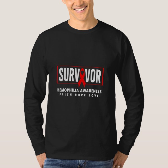Hämophilie Survivor Hämophilie Bewusstsein stark T-Shirt (Vorderseite)