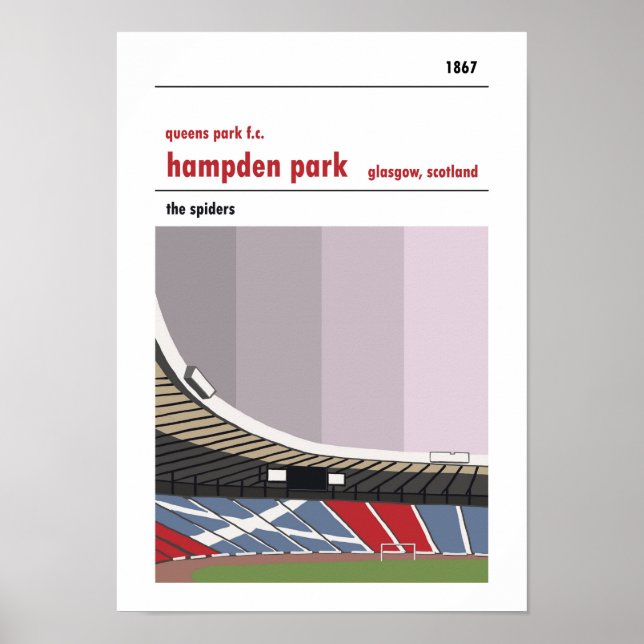 Hampden Park, Glasgow. Stadionposter Poster (Vorne)