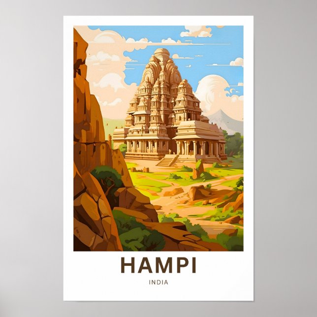 Hampi India Travel Print Poster (Vorne)