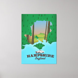 Hampshire England Vintage Reiseplakat. Leinwanddruck