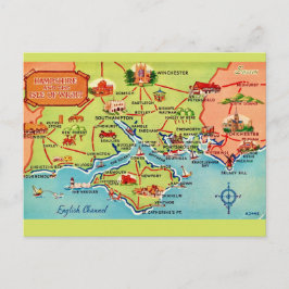 Hampshire & Isle of Wight Karte Postkarte