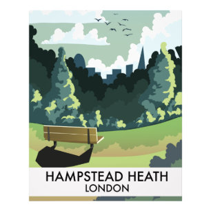 Hampstead Heath London Reiseplakat. Fotodruck