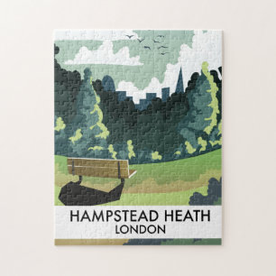 Hampstead Heath London Reiseplakat. Puzzle