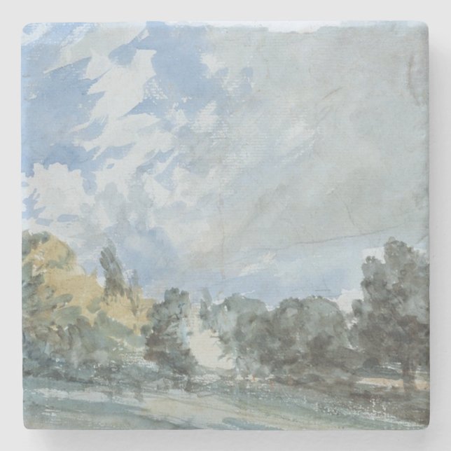 Hampstead Heath (von John Constable) Steinuntersetzer (Vorderseite)