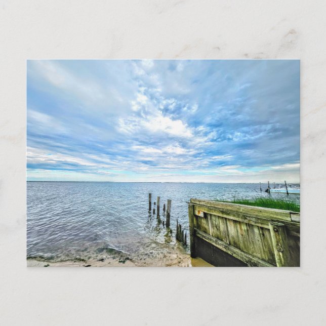 Hampton Bays Long Island Clouds Sand Ocean Postkarte (Vorderseite)