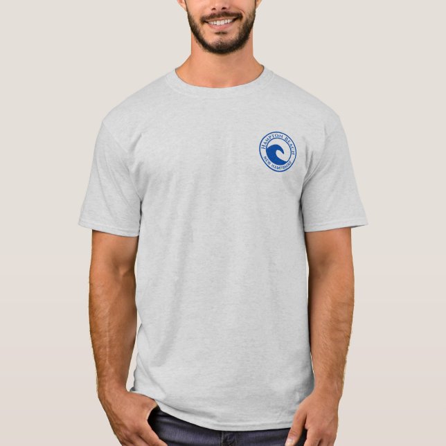 Hampton Beach Blue Ocean Wave Circle Design T-Shirt (Vorderseite)