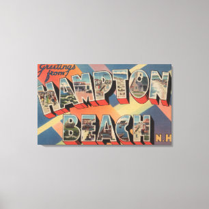 Hampton Beach, New Hampshire - Großer Brief Leinwanddruck