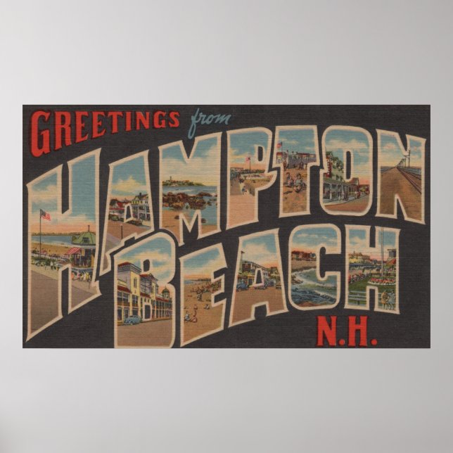 Hampton Beach, New Hampshire - Großer Brief Poster (Vorne)