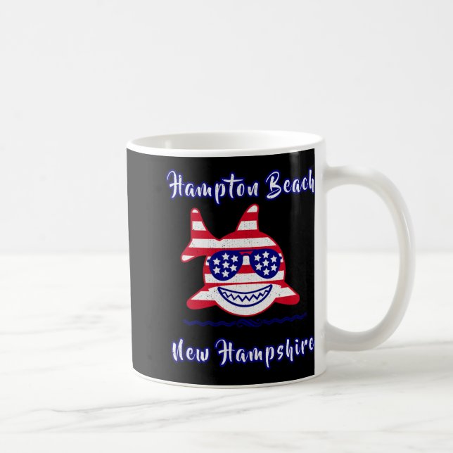 Hampton Beach New Hampshire Patriotic Usa Flag Whi Kaffeetasse (Rechts)