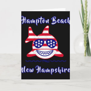 Hampton Beach New Hampshire Patriotische USA-Flagg Karte
