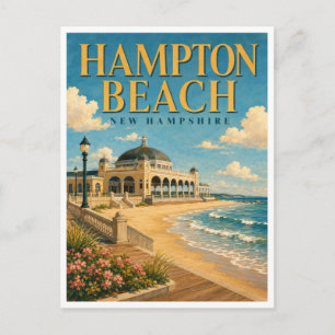 Hampton Beach New Hampshire Seashell GeoSaga Postkarte