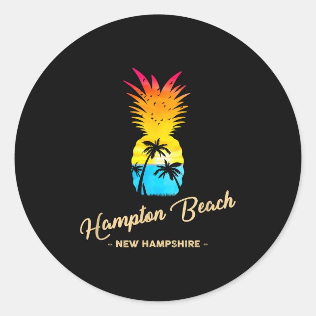 Hampton Beach Souvenir Ne - New Hampshire Men Wome Runder Aufkleber (Vorderseite)