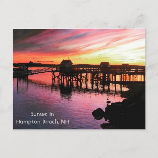 Hampton Beach Sunset Postkarte (Vorderseite)