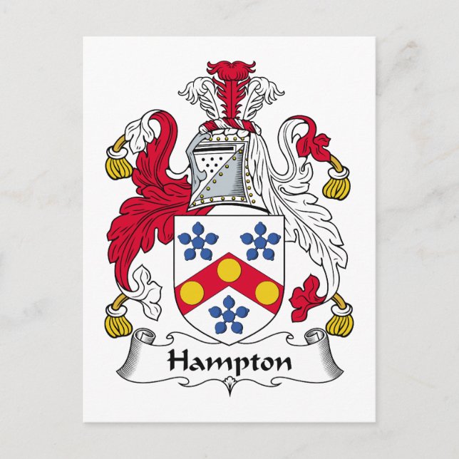 Hampton Familienwappen Postkarte (Vorderseite)