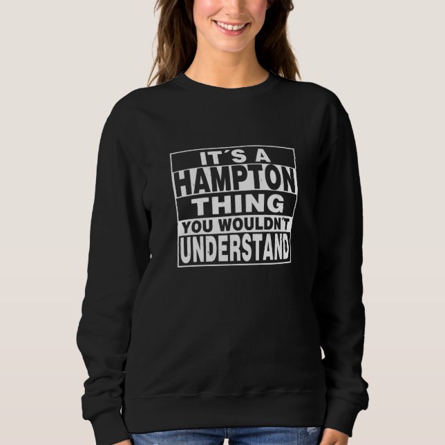 HAMPTON Nachname Personalisiertes Geschenk Sweatshirt (Vorderseite)