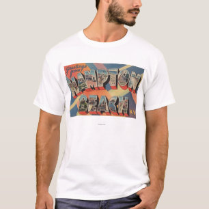 Hampton-Strand, New Hampshire - großer Buchstabe T-Shirt