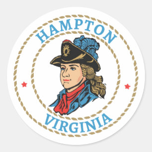 Hampton Virginia Colonial Runder Aufkleber