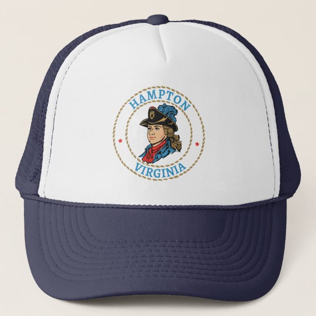 Hampton Virginia Colonial Truckerkappe (Vorderseite)