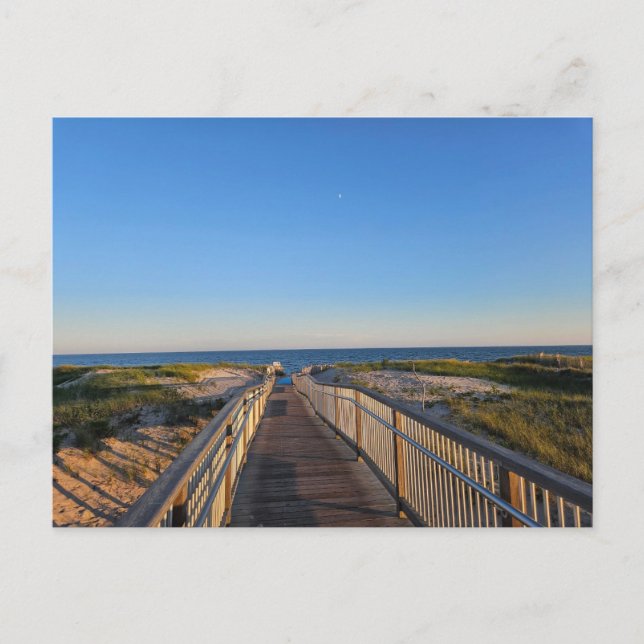 Hamptons Beach Sand Ocean Boardwalk Postkarte (Vorderseite)