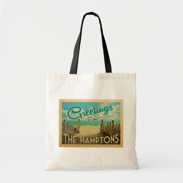 Hamptons Beach Vintage Travel Tragetasche (Vorne)