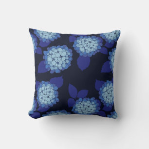 Hamptons Blue Hydrangeas Floral Muster Kissen