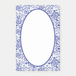 Hampton's Blue White Paisley Gemustert Post-it Klebezettel