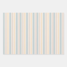 Hamptons Duck Egg Blue & Sage Stripes Geschenkpapier Set