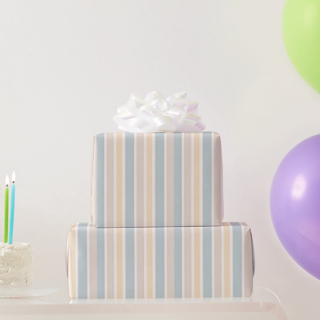 Hamptons Küstenstreifen Geschenkpapier (Partygeschenke)