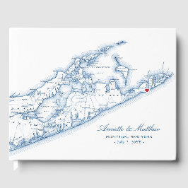 Hamptons Montauk Navy Blue Hochzeit in Urlaubsort Gästebuch
