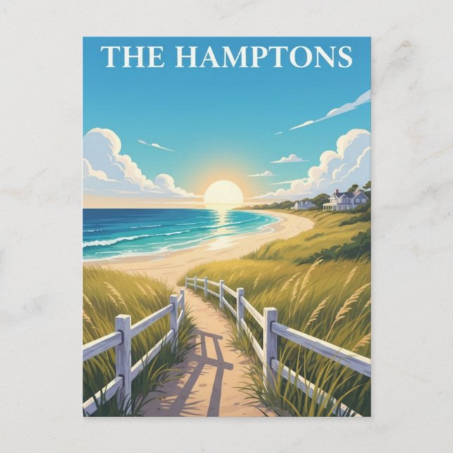 Hamptons New York Travel Postkarte (Vorderseite)
