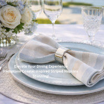 Hamptons Stripe Dinner Napkins Set Küstenstil