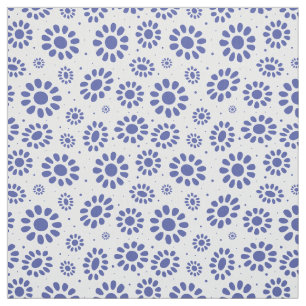 Hampton's Style Blue White Abstrakt Floral Muster Stoff