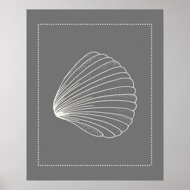 Hamptons Style Clam Muschel Poster (Vorne)