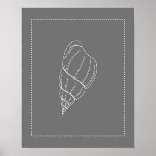Hamptons Style Sea Snail Muschel Poster
