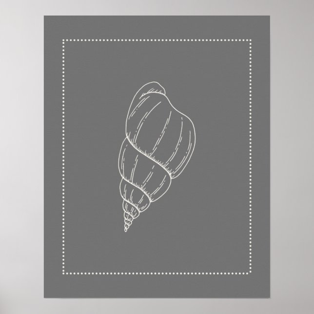 Hamptons Style Sea Snail Muschel Poster (Vorne)