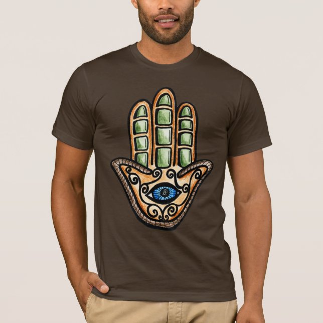 Hamsa Auge, Hand von Fatima T-Shirt (Vorderseite)