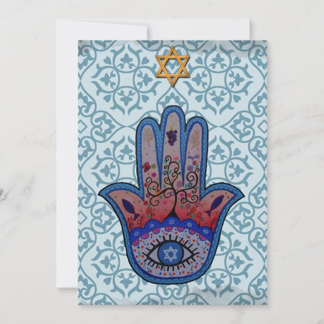Hamsa Bar-Schläger Mitzvah Einladung (Vorderseite)