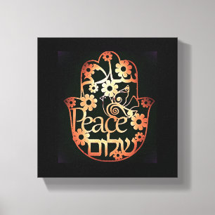 Hamsa des Friedens auf kleinem gespannten Leinwand