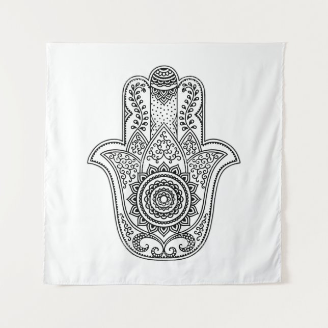 Hamsa Design White Background Wandteppich (Vorderseite)