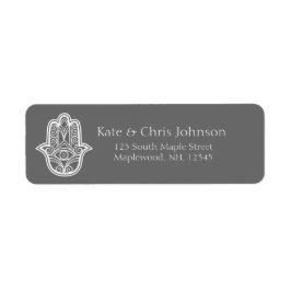 Hamsa Design wiederholt Adressetikett grau