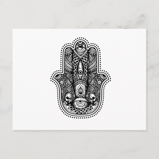 Hamsa Die Hand der Göttin Postkarte (Vorderseite)