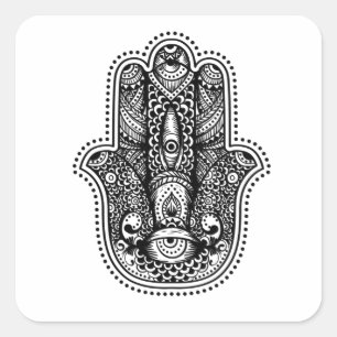 Hamsa Die Hand der Göttin Quadratischer Aufkleber