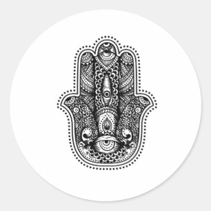 Hamsa Die Hand der Göttin Runder Aufkleber