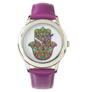 Hamsa Fatma Hand Psychedelic Art Armbanduhr