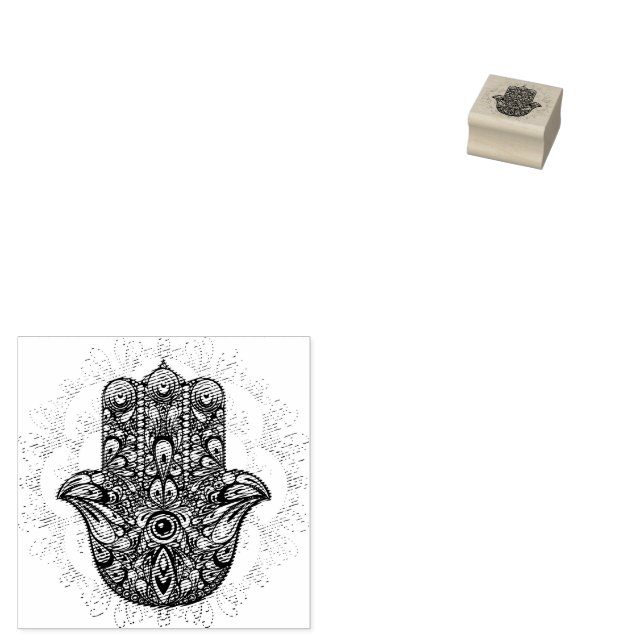 Hamsa Fatma Hand Psychedelic Art Gummistempel (Stempel)