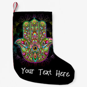 Hamsa Fatma Hand Psychedelic Art Kleiner Weihnachtsstrumpf